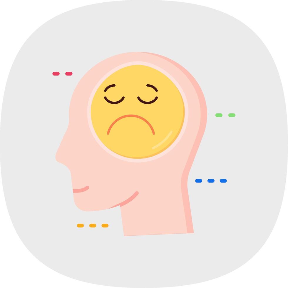 Sadness Flat Curve Icon vector