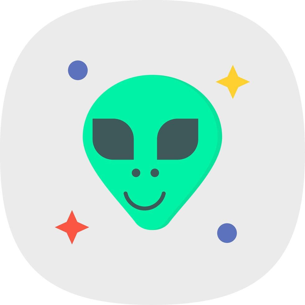 Alien Flat Curve Icon vector