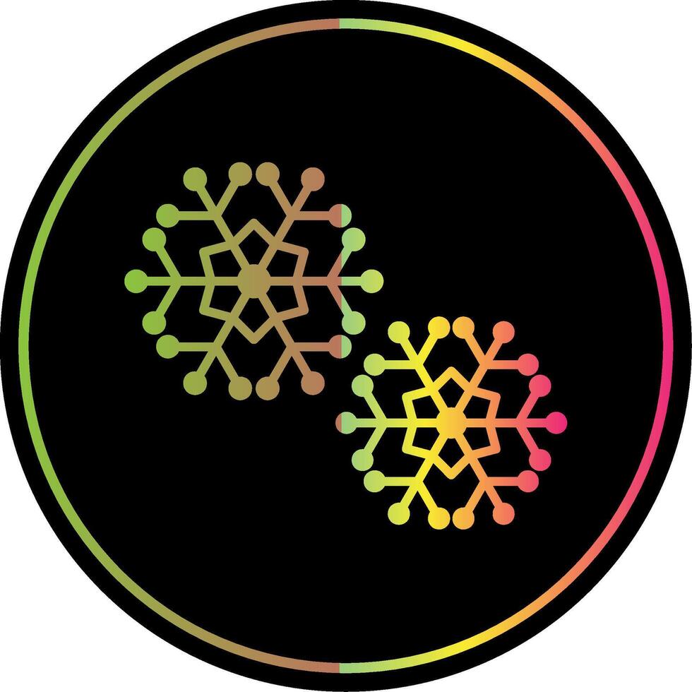Snowflakes Glyph Due Color Icon vector