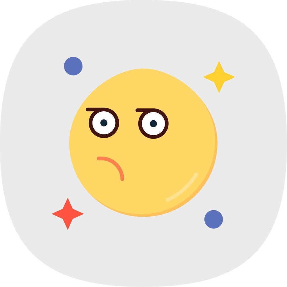 Suspicious Flat Curve Icon vector