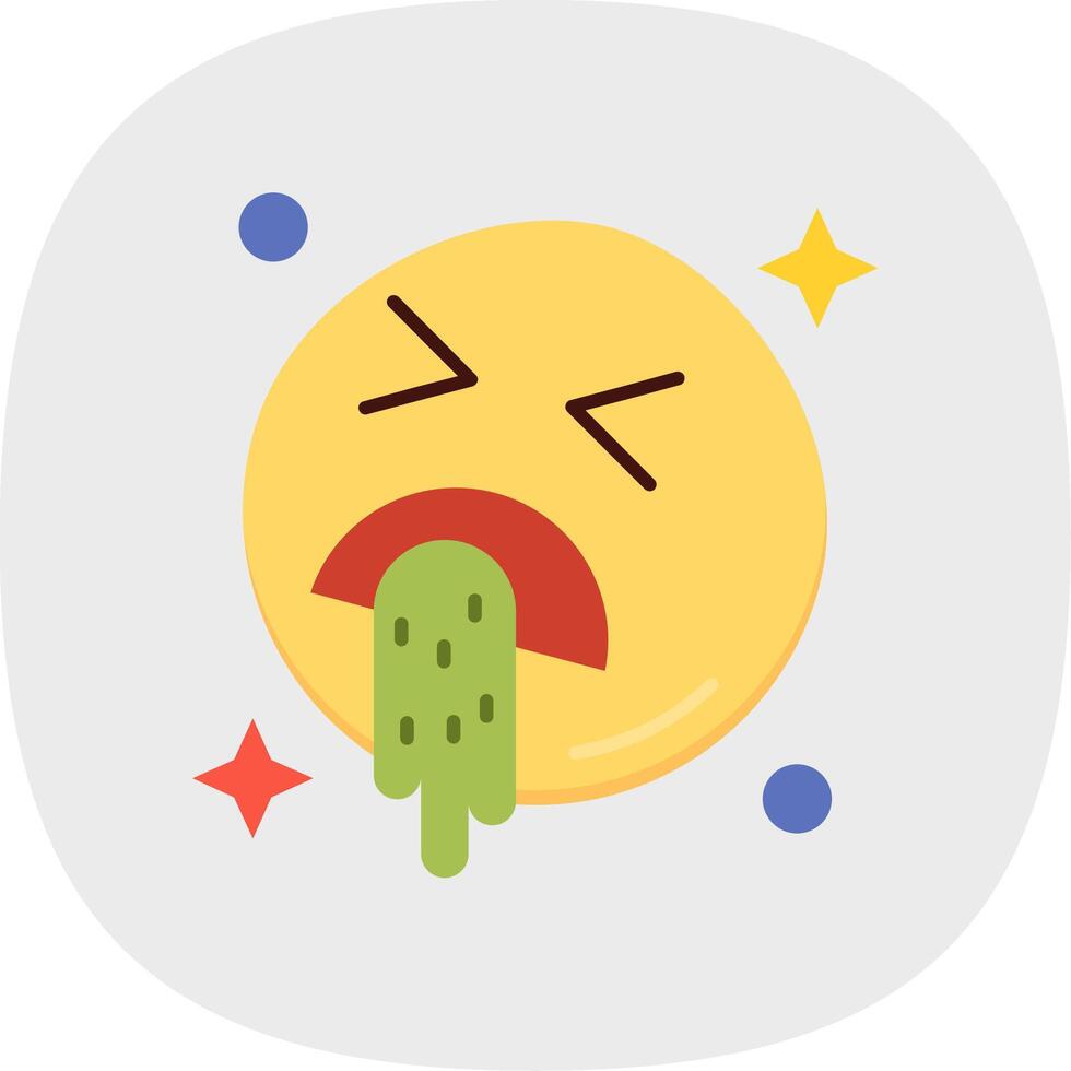 Vomit Flat Curve Icon vector