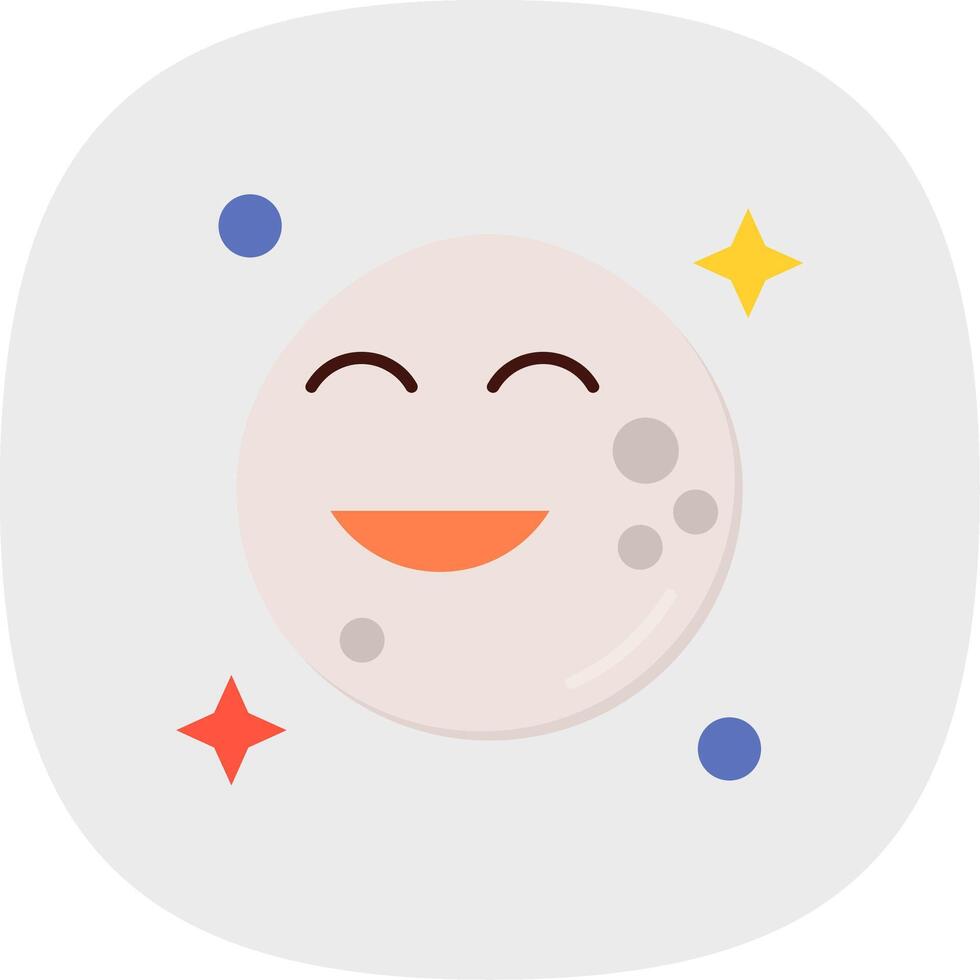 Moon Flat Curve Icon vector