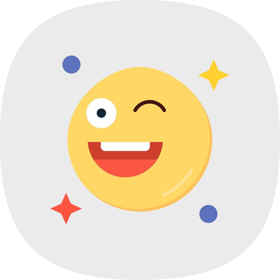 Wink Flat Curve Icon vector