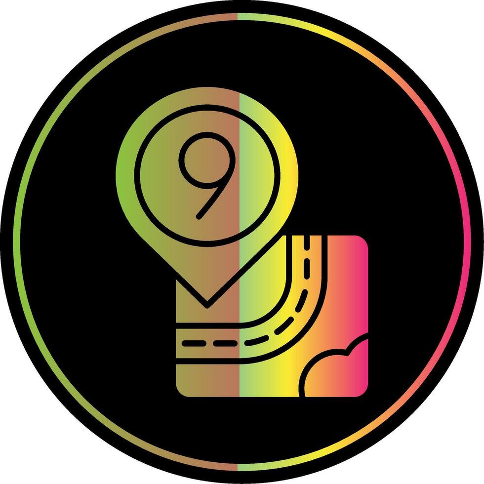 Nine Glyph Due Color Icon vector