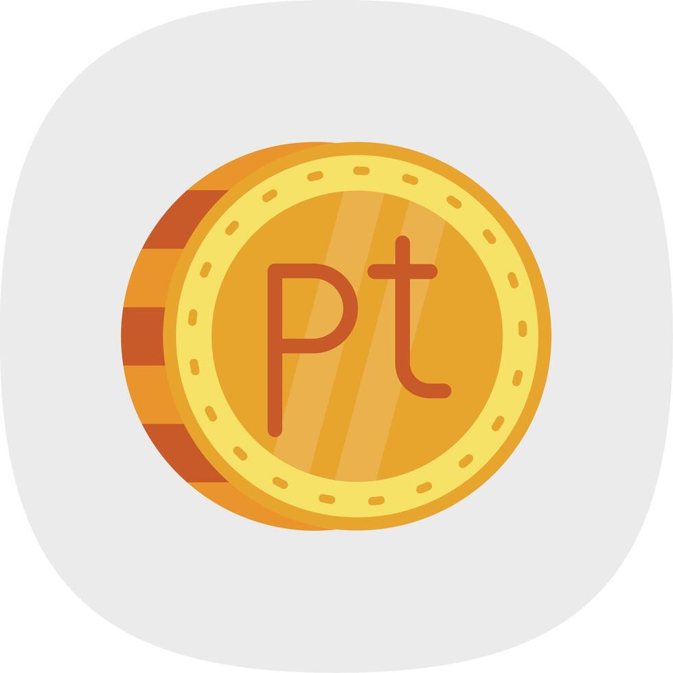 Peseta Flat Curve Icon vector