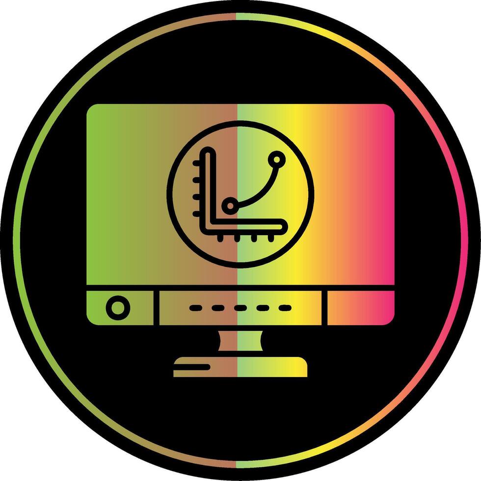Graph Glyph Due Color Icon vector