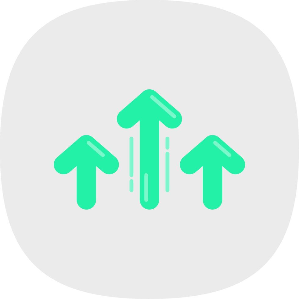 Increase Flat Curve Icon vector