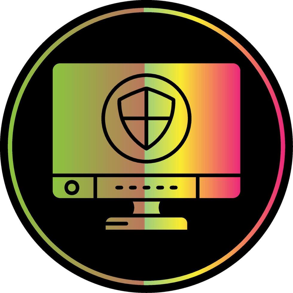 Shield Glyph Due Color Icon vector