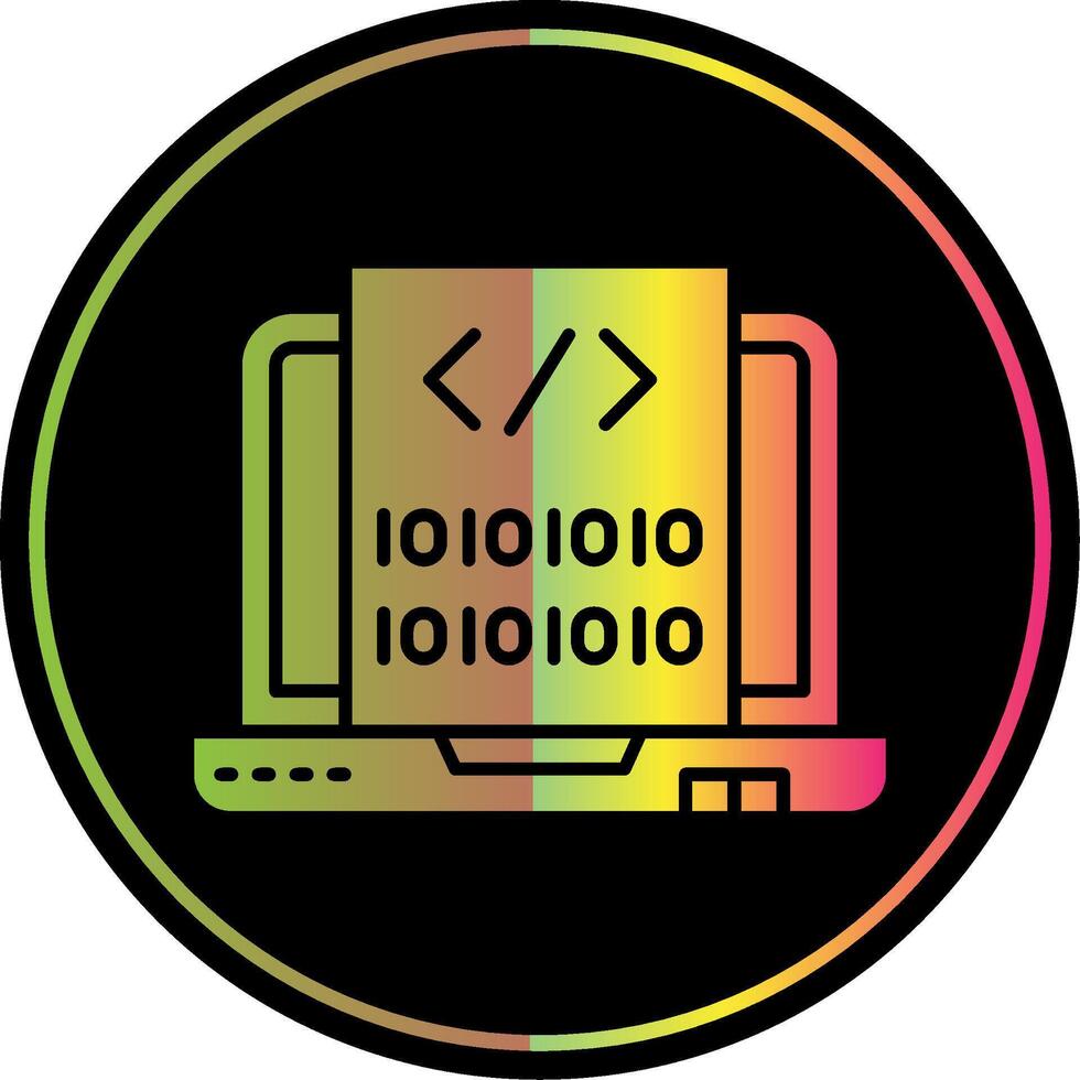 Code Glyph Due Color Icon vector