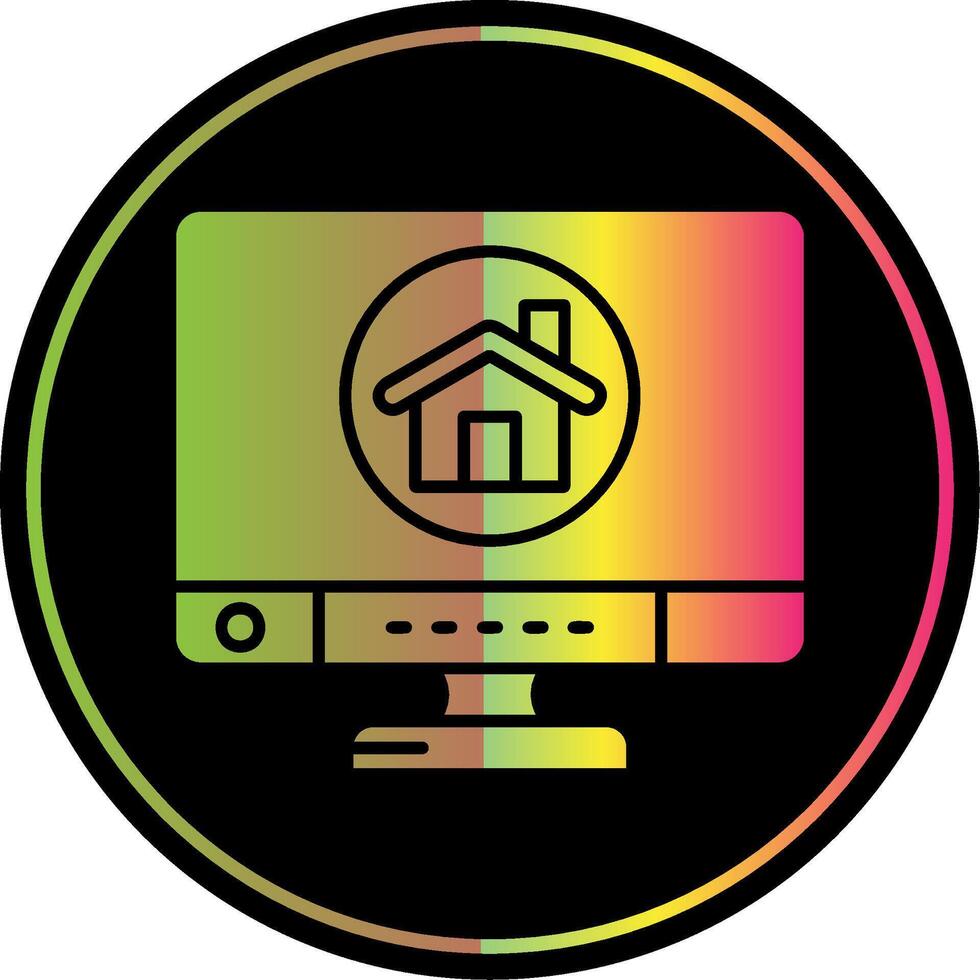 Home Glyph Due Color Icon vector