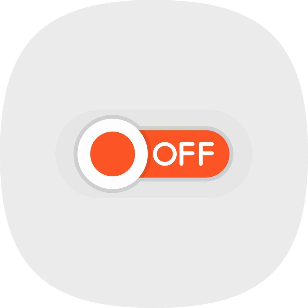 Off Flat Curve Icon vector