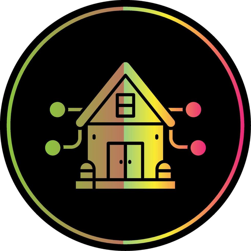 House Glyph Due Color Icon vector