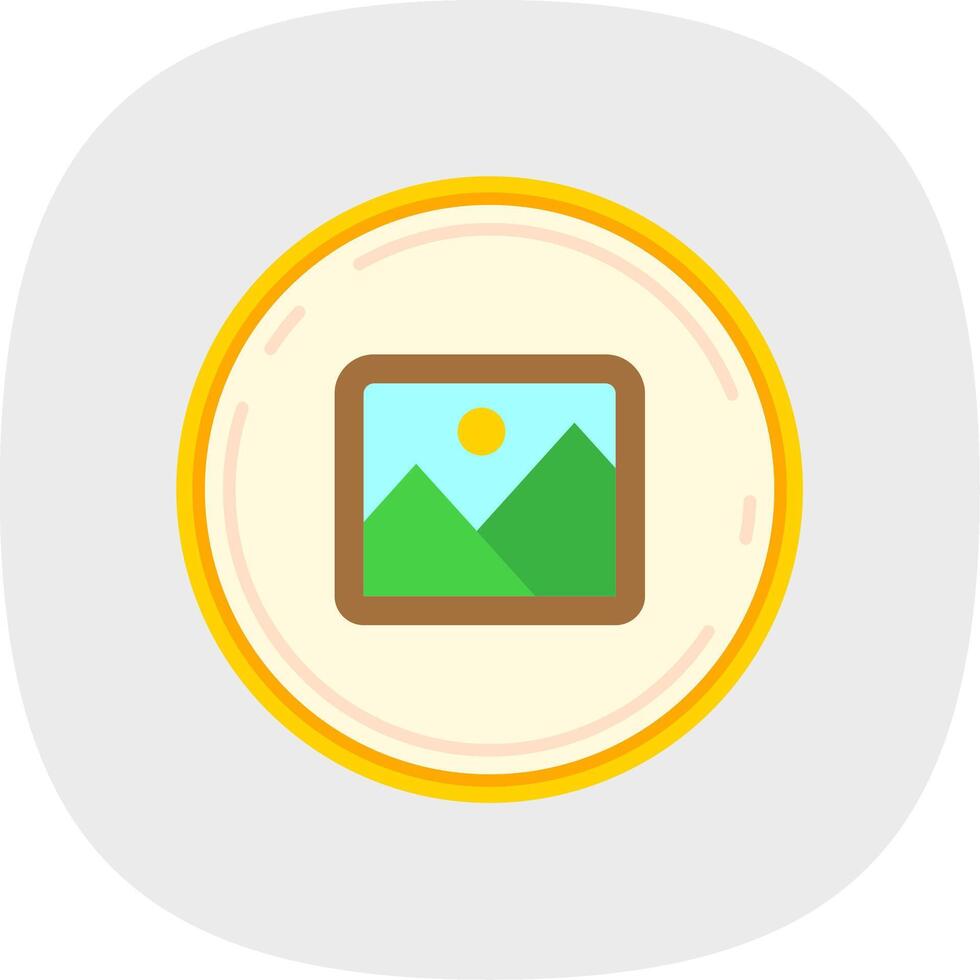 Image Flat Curve Icon vector