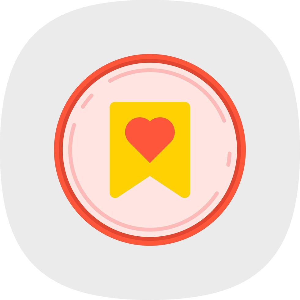 Favourite Flat Curve Icon vector