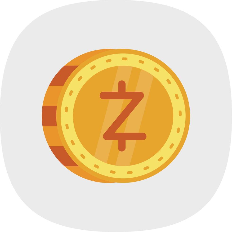 zcash plano curva icono vector