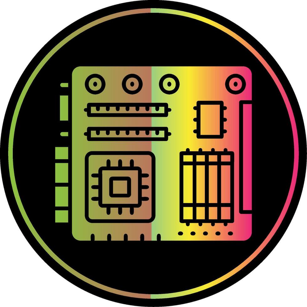 Motherboard Glyph Due Color Icon vector