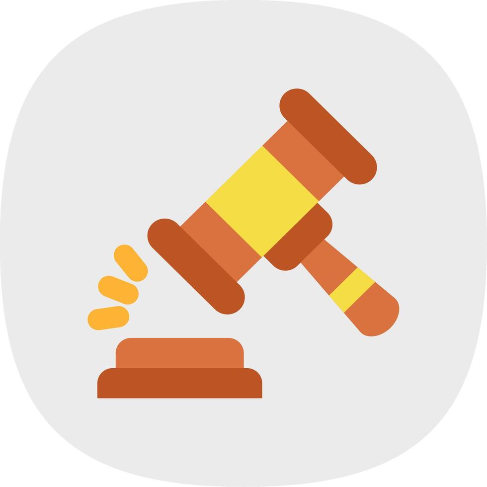 Gavel Flat Curve Icon vector