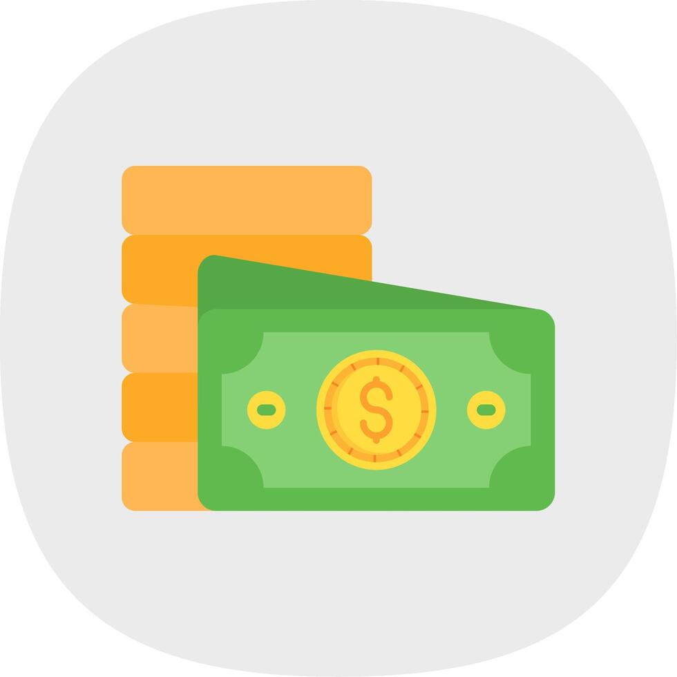 Currency Flat Curve Icon vector