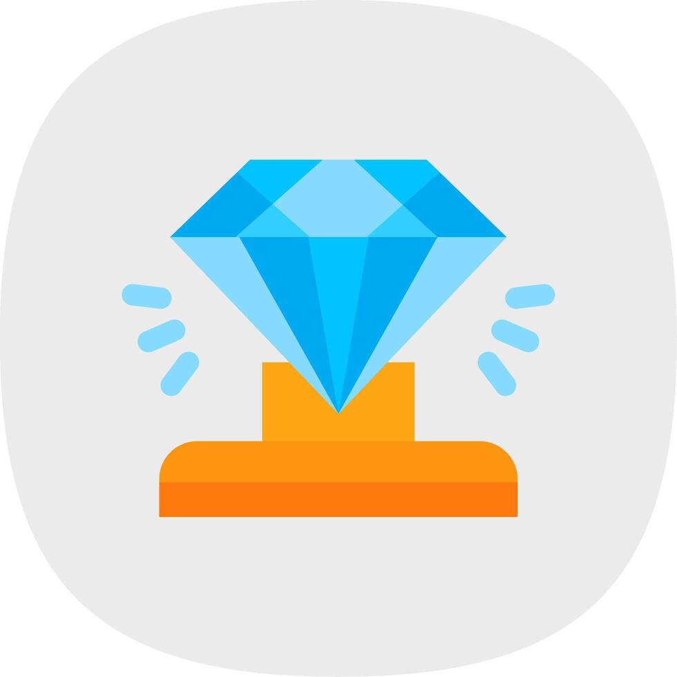 Diamond Flat Curve Icon vector
