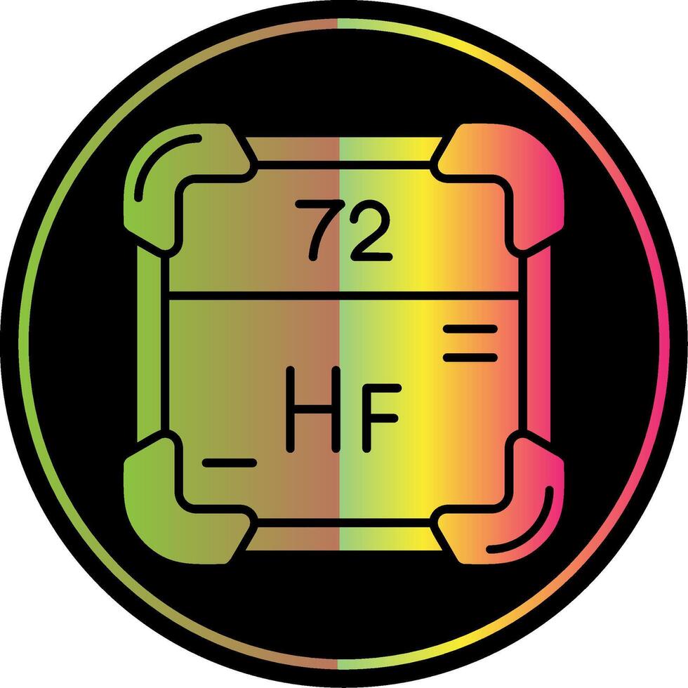 Hafnium Glyph Due Color Icon vector