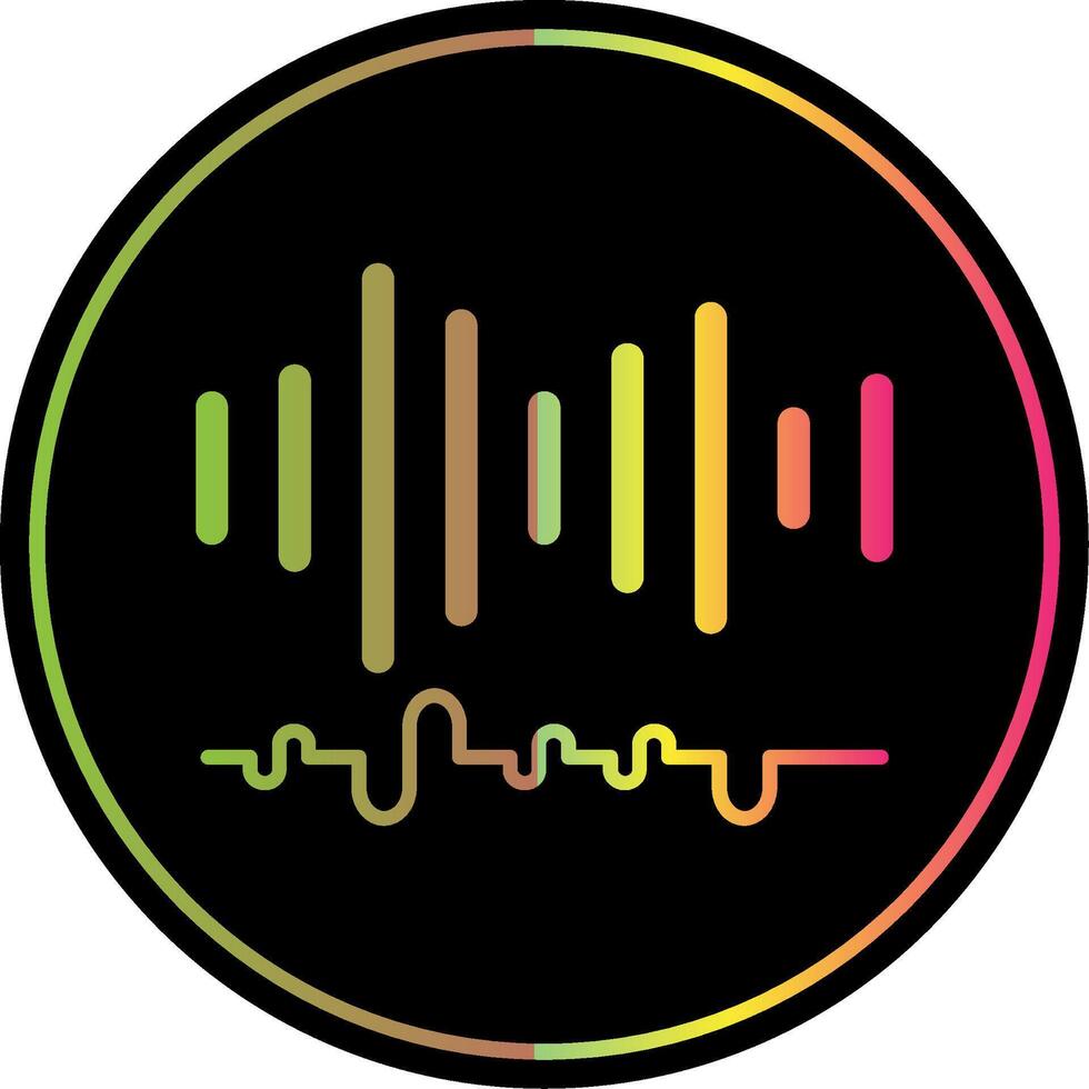 Audio Glyph Due Color Icon vector