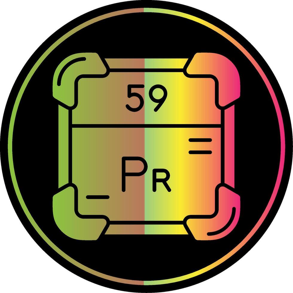 Praseodymium Glyph Due Color Icon vector