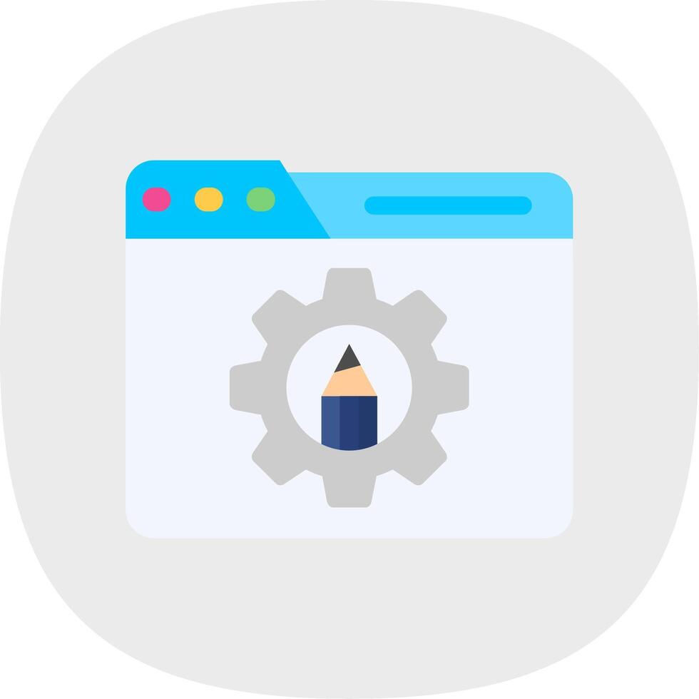 Settings Flat Curve Icon vector