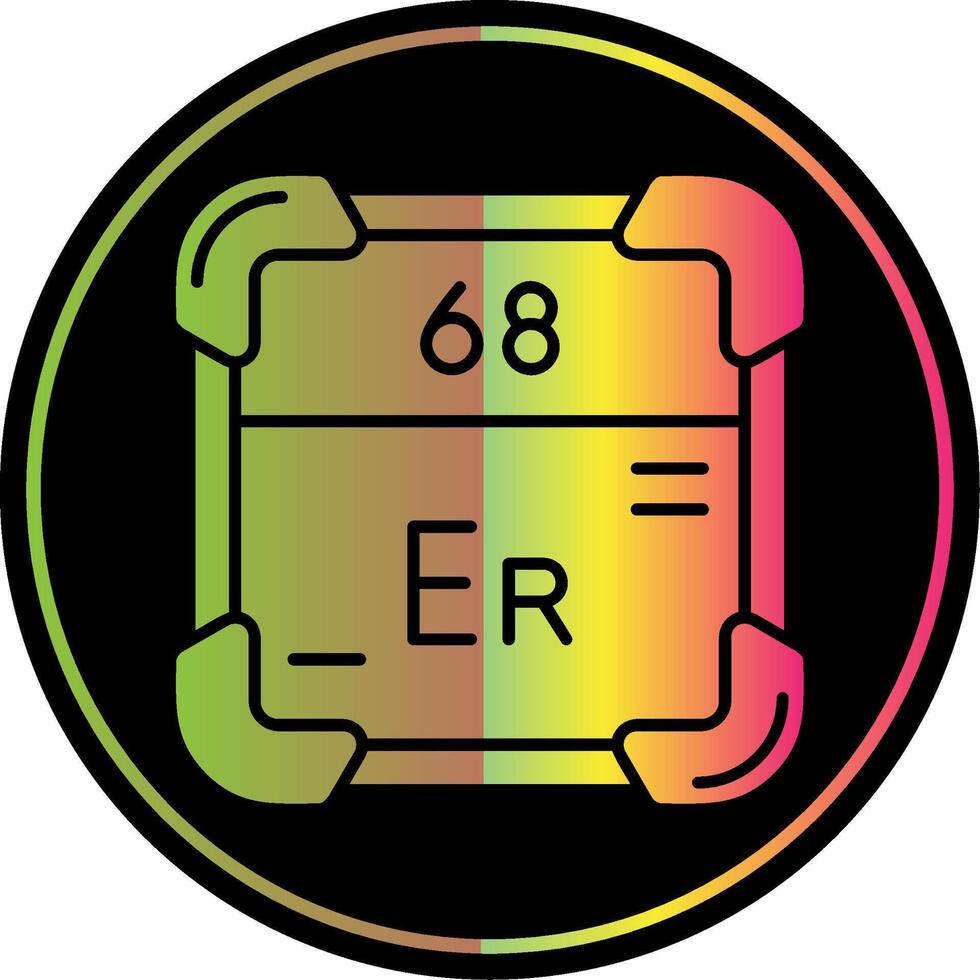 Erbium Glyph Due Color Icon vector