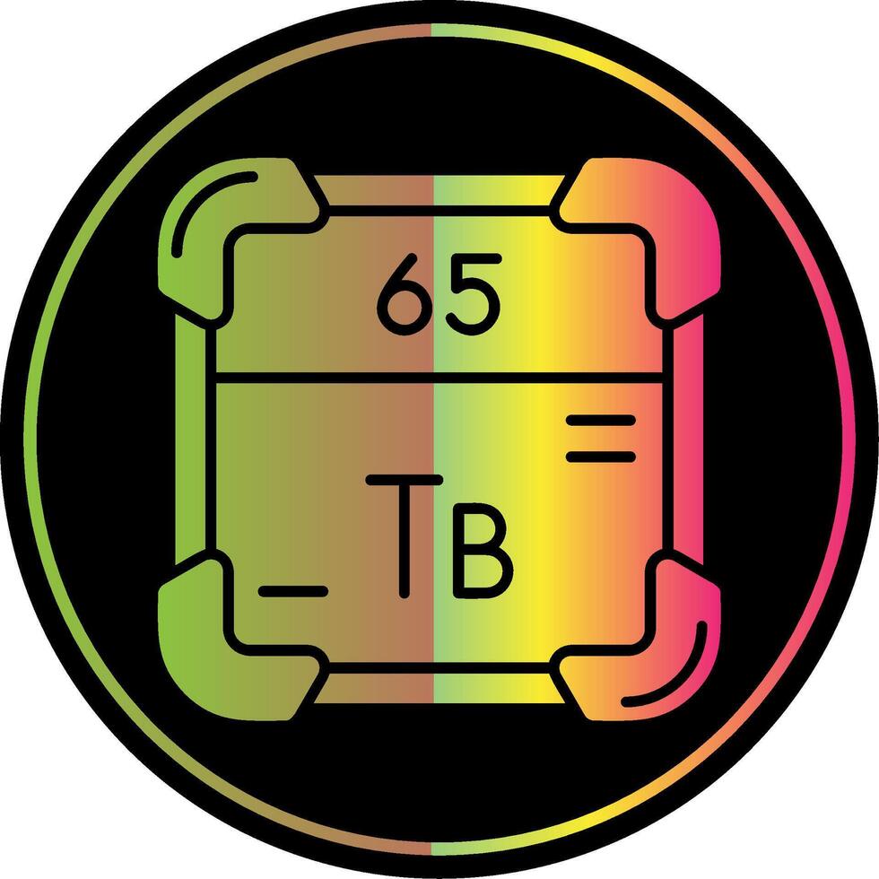 Terbium Glyph Due Color Icon vector