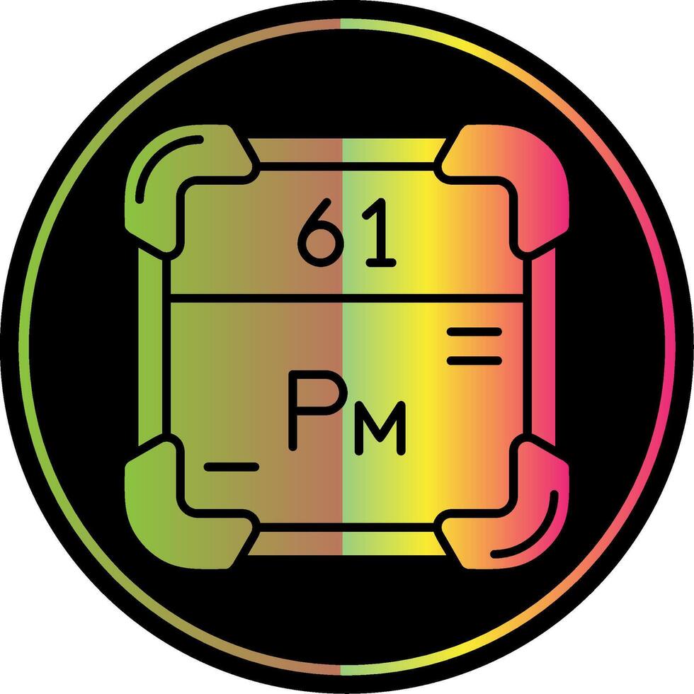 Promethium Glyph Due Color Icon vector