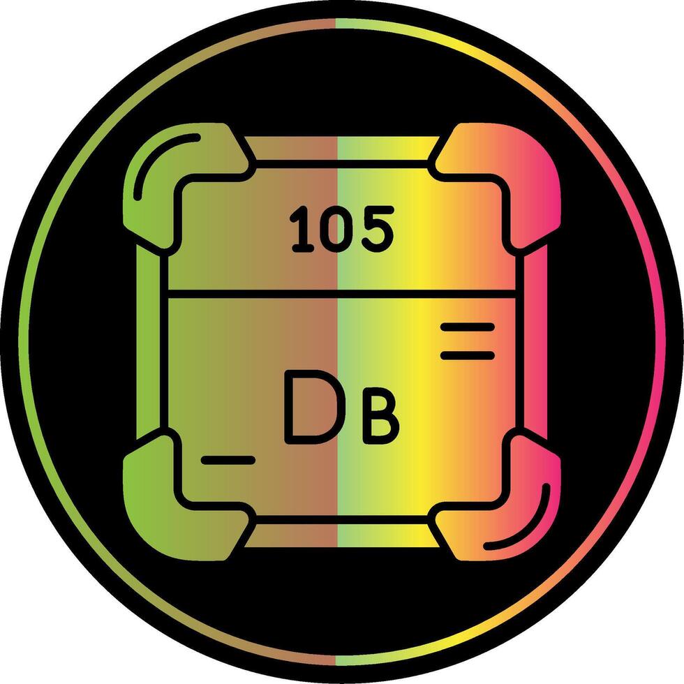 Dubnium Glyph Due Color Icon vector