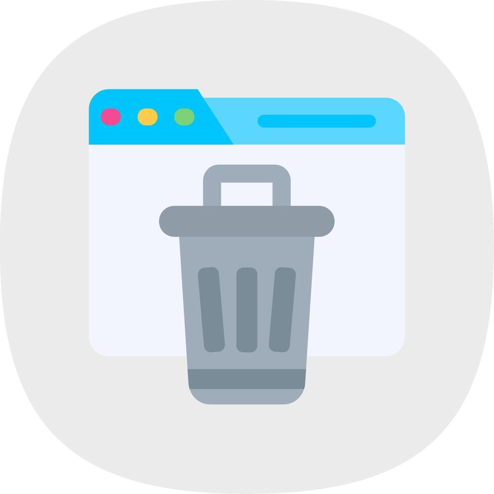 Bin Flat Curve Icon vector