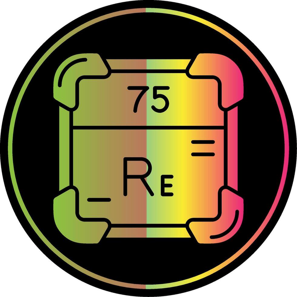 Rhenium Glyph Due Color Icon vector