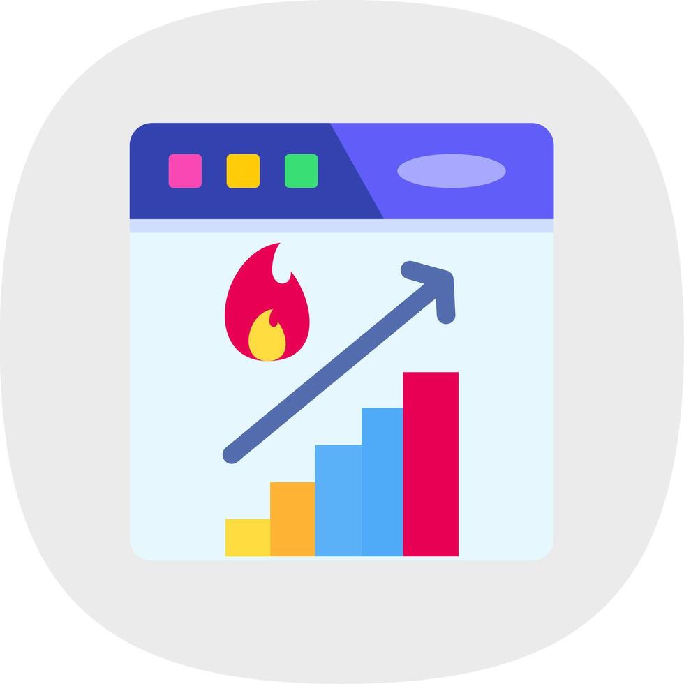 Increase Flat Curve Icon vector