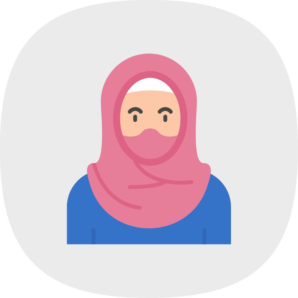 Muslim Flat Curve Icon vector