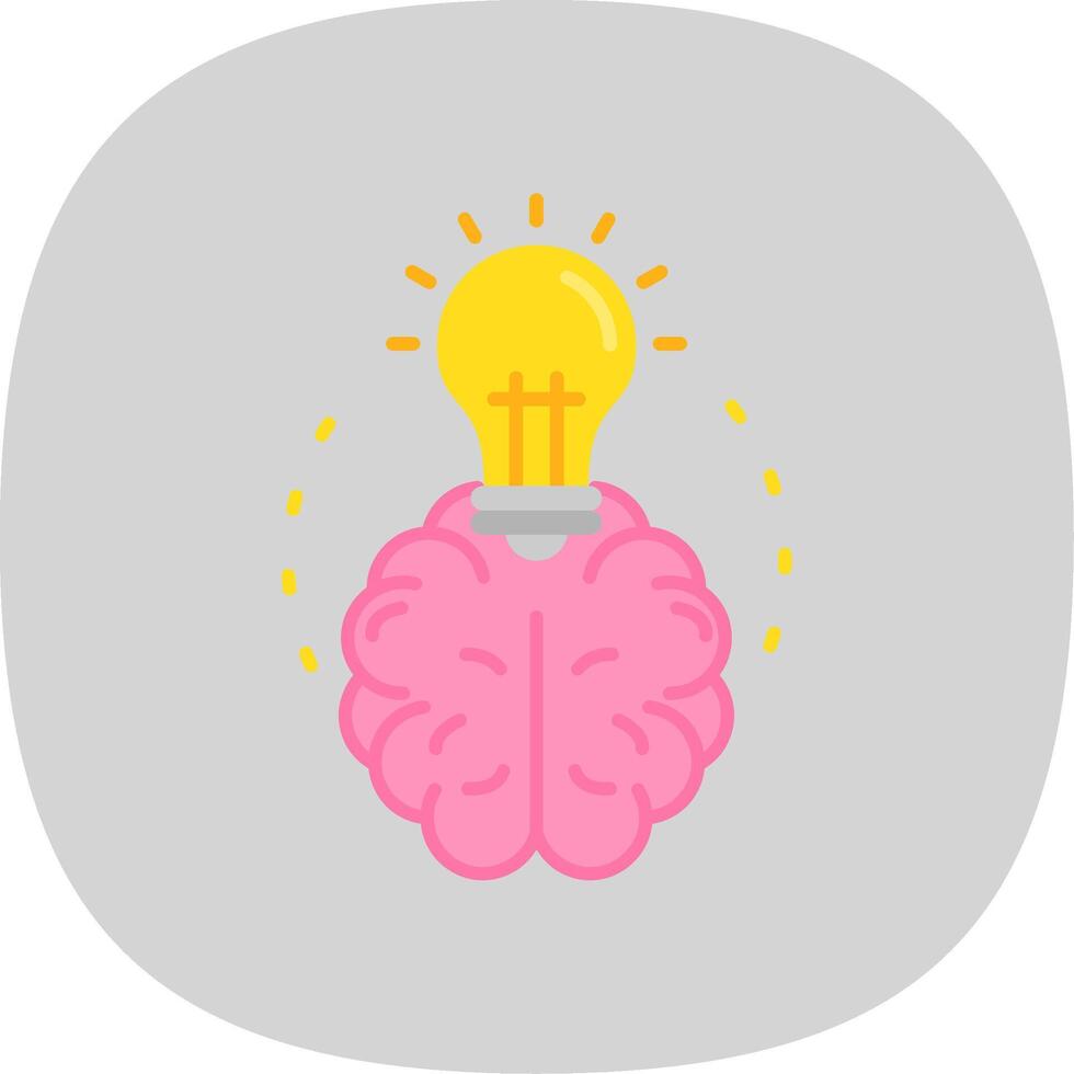 Brainstroming Flat Curve Icon vector