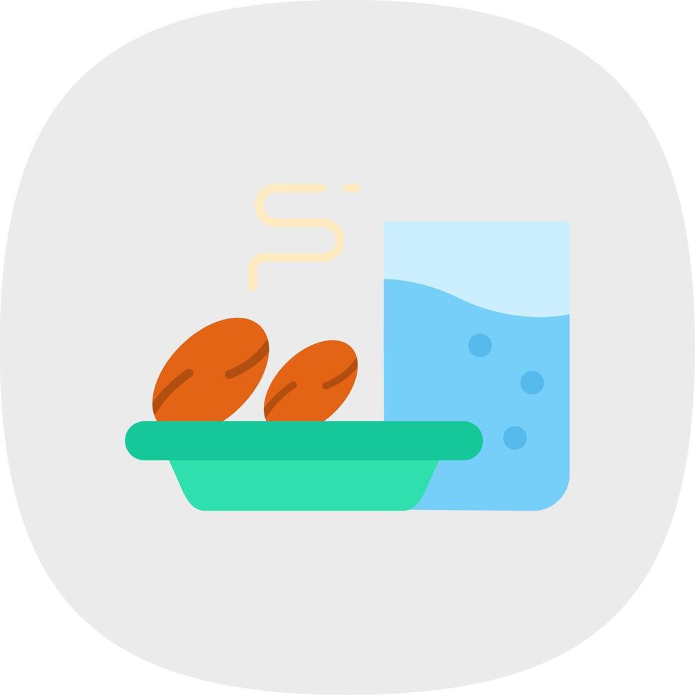 Iftar Flat Curve Icon vector
