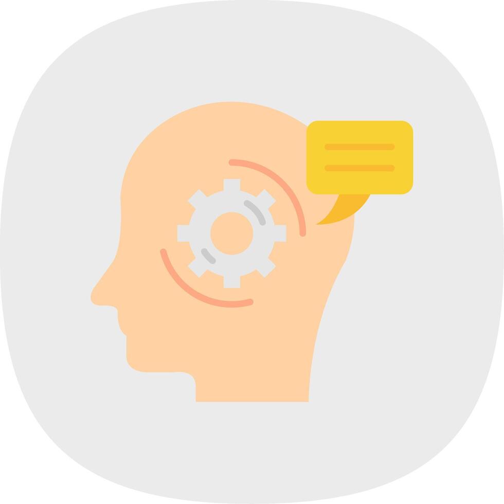 Thinking Flat Curve Icon vector