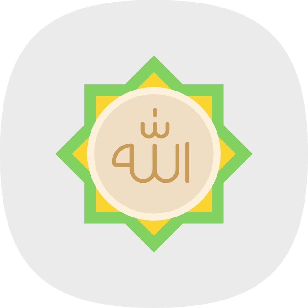 Allah Flat Curve Icon vector
