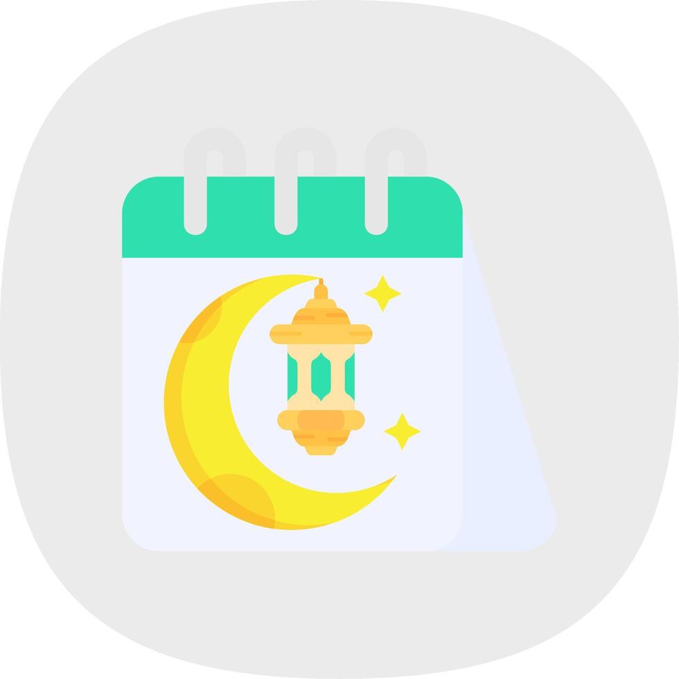 Calendar Flat Curve Icon vector