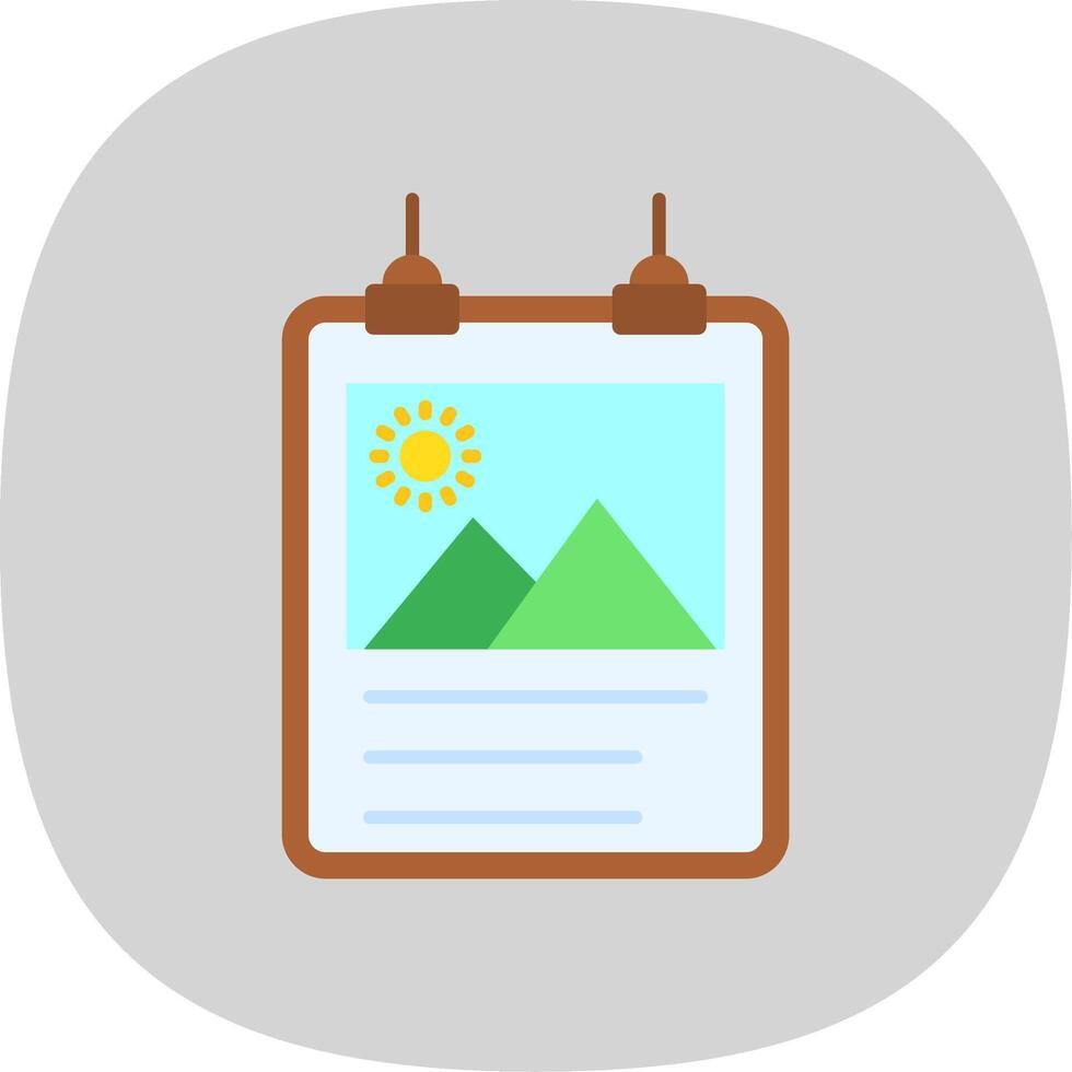 Poster Flat Curve Icon vector