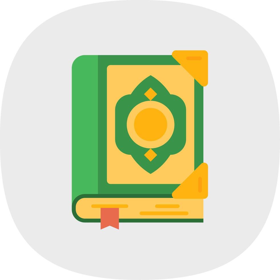 Quran Flat Curve Icon vector
