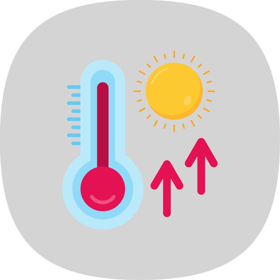 Thermometer Flat Curve Icon vector