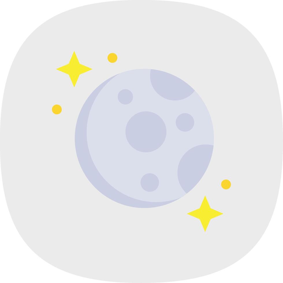 Moon Flat Curve Icon vector