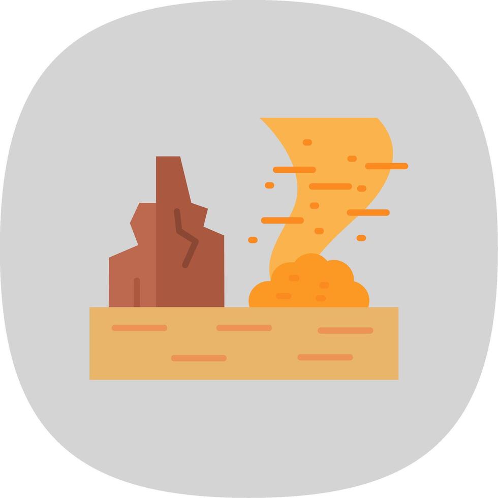 Sandstorm Flat Curve Icon vector