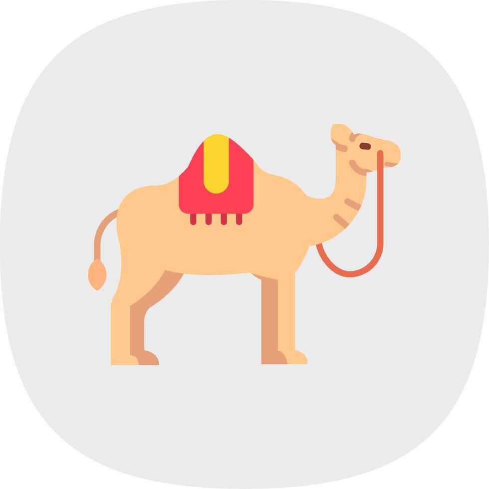 Camel Flat Curve Icon vector