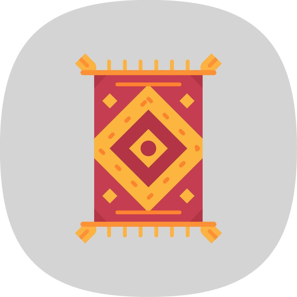 Rug Flat Curve Icon vector