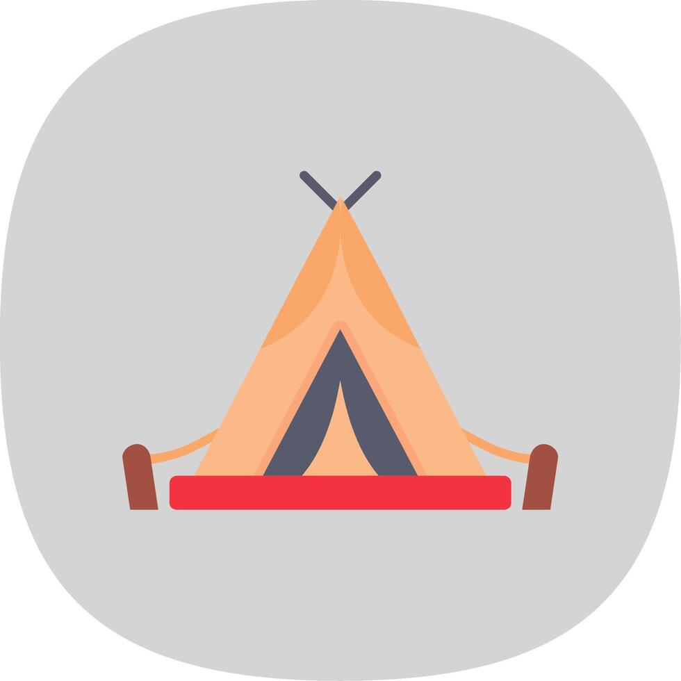 Tent Flat Curve Icon vector