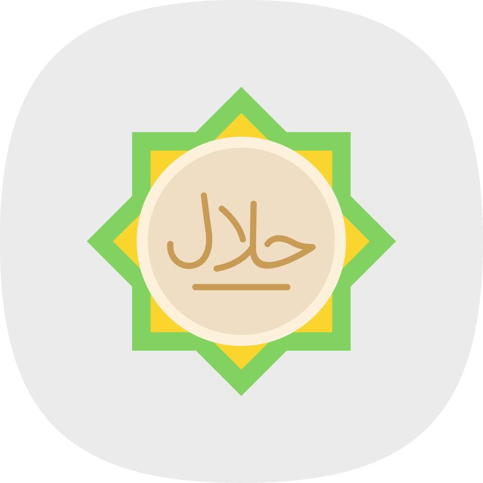 Halal Flat Curve Icon vector