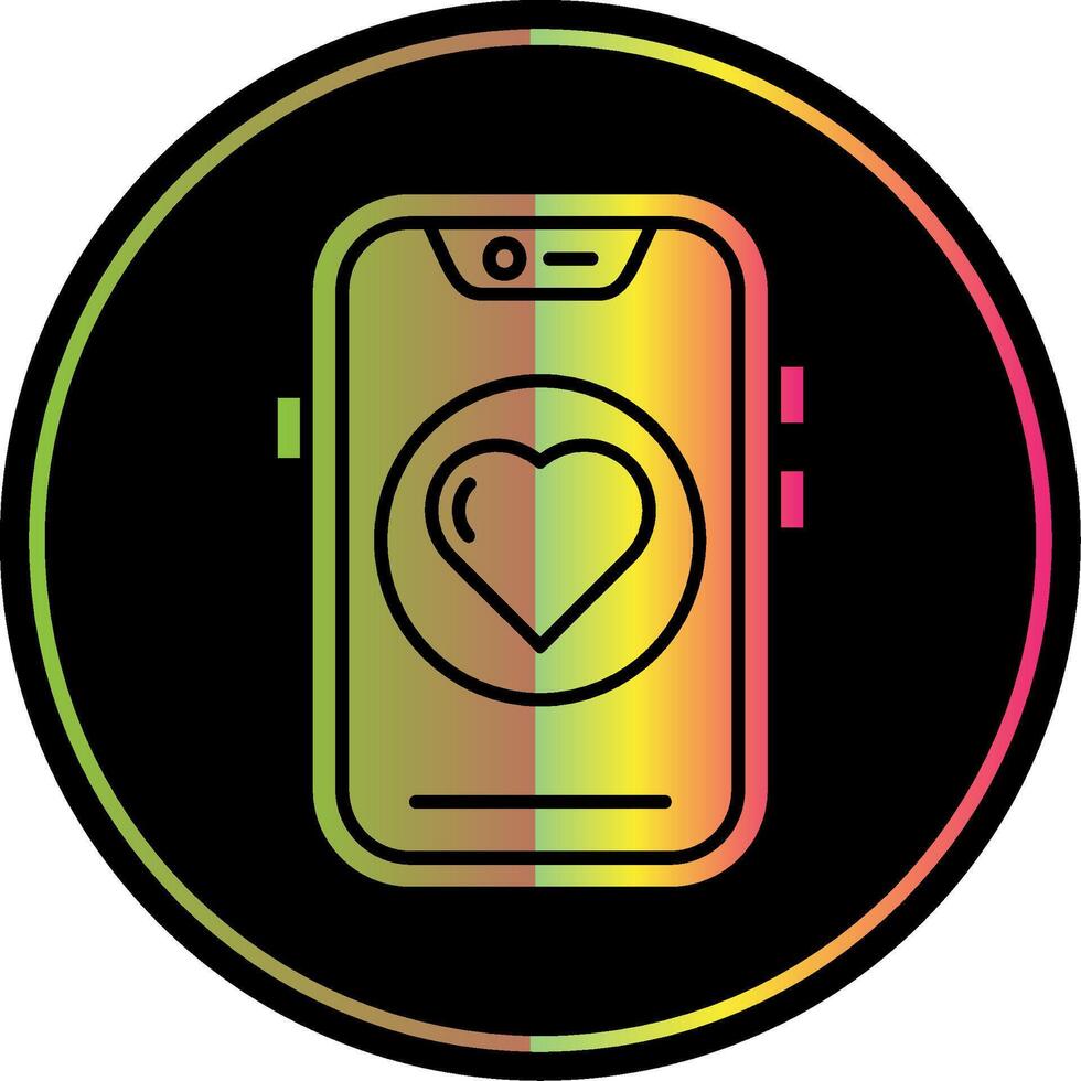 Heart Glyph Due Color Icon vector